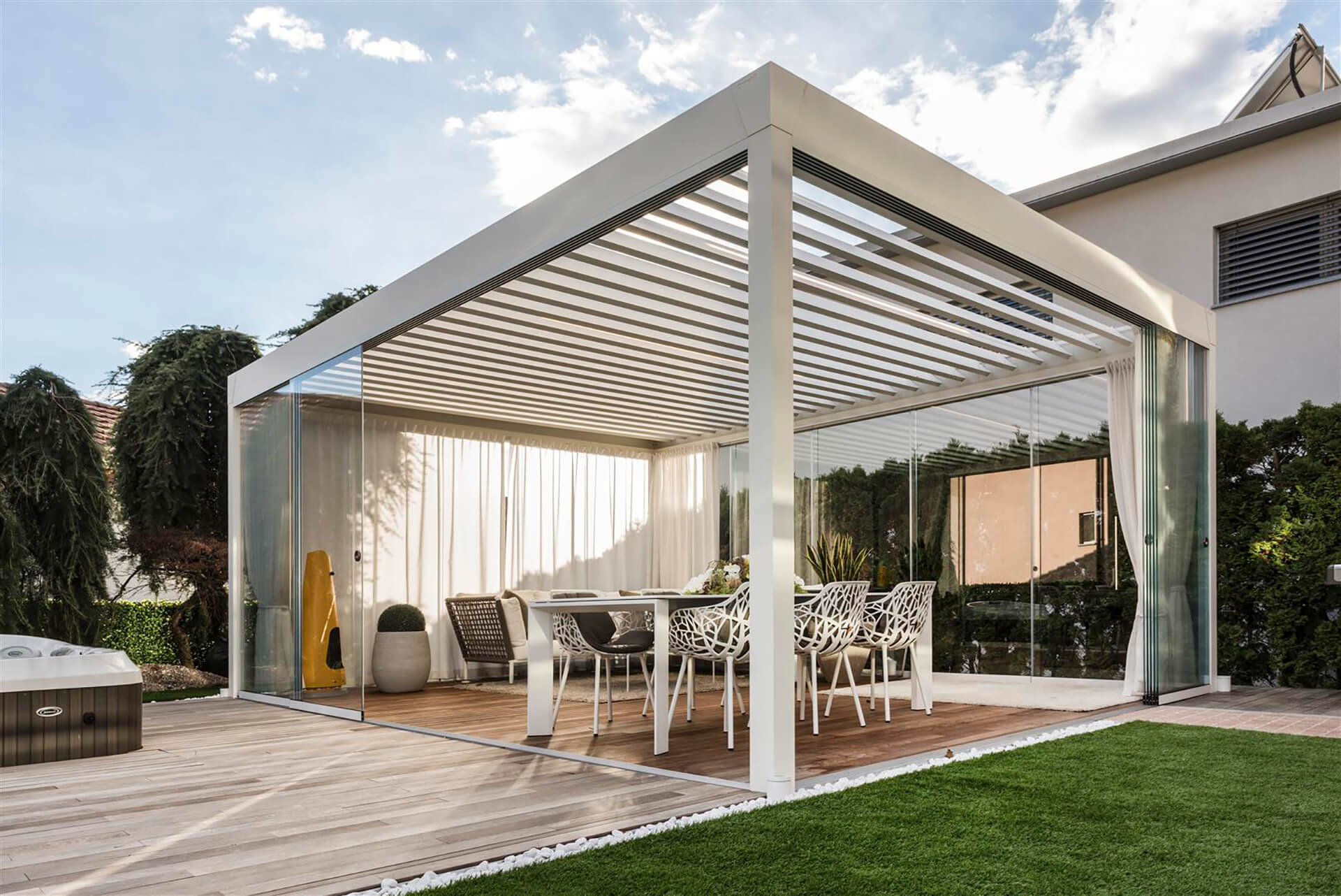 Biyoklimatik Pergola Aluminyum Kis Bahcesi Modelleri ve Fiyatlari Veranda ve Bahce Kapatma Sistemleri Istanbul