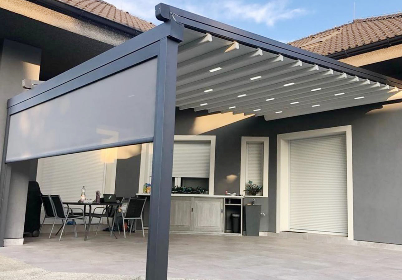 Motorlu Tente LED Lambalı Uzaktan Kumandalı Pergola Tente Istanbul
