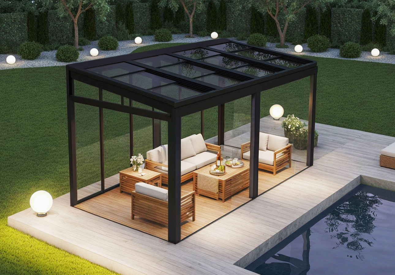 Pergola Acilir Cam Tavan- Haraketli Cam Tavan Sistemleri İmalat ve Montaj Istanbul - Türkiye